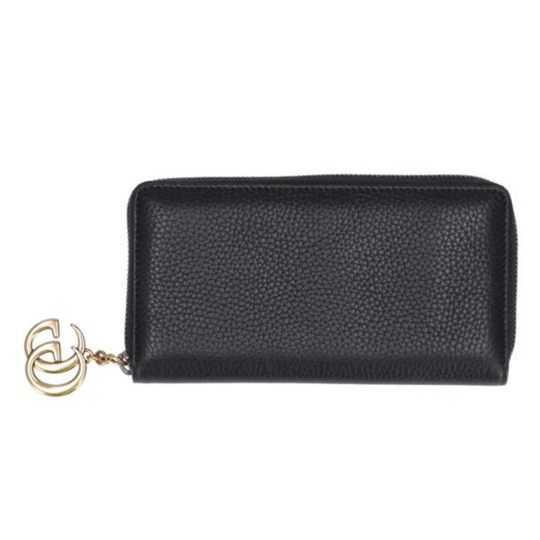 16633 1 Gucci GG Marmont Round Zip Long Wallet