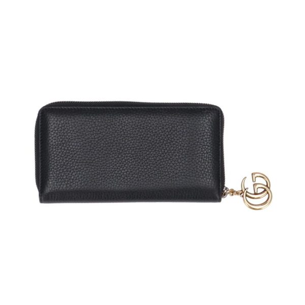 16633 2 Gucci GG Marmont Round Zip Long Wallet