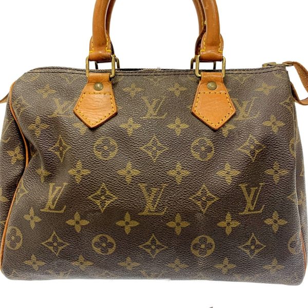 166703 4 Louis Vuitton Monogram Speedy 25 Handbag Brown