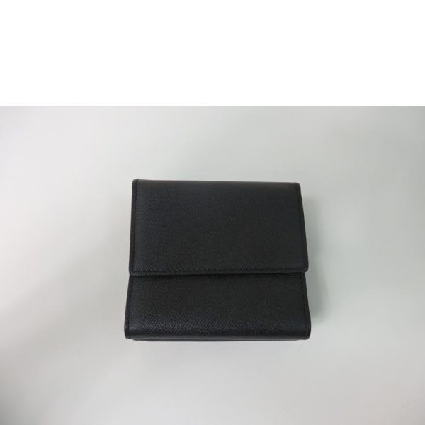 16843 2 Chanel Coco Button W Hook Wallet 3 Fold Black