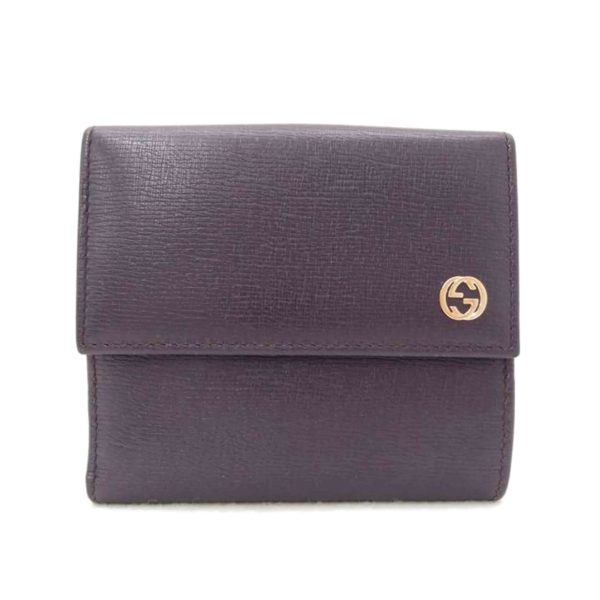 16850 1 Gucci Interlocking G W Hook Bifold Wallet Purple