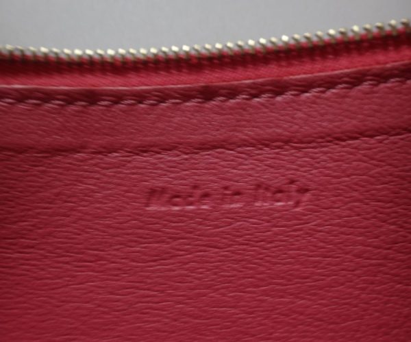 17 4303 002 Celine Leather Clutch Pouch Pink x Wine Red