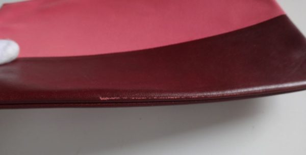 17 4303 003 Celine Leather Clutch Pouch Pink x Wine Red