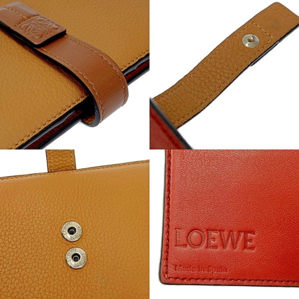 171110 9 Loewe Leather Medium Vertical Wallet Brown Red