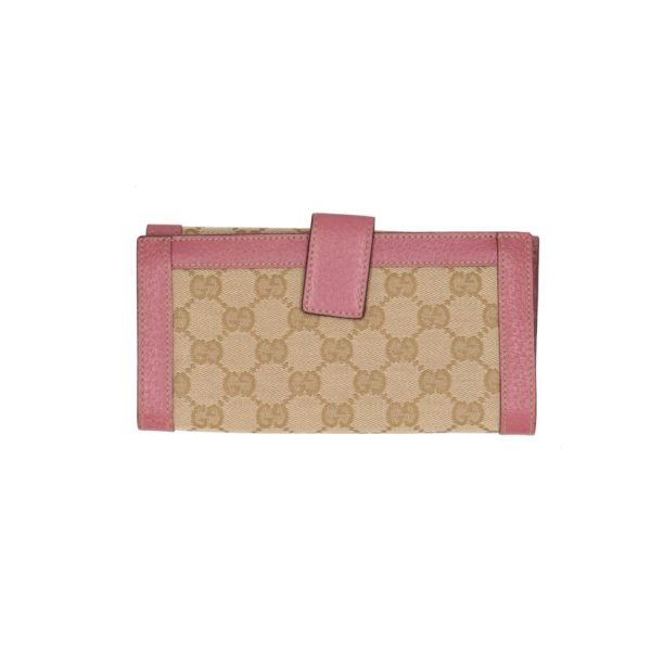 17179 2 Gucci GG Canvas W Hook Long Wallet