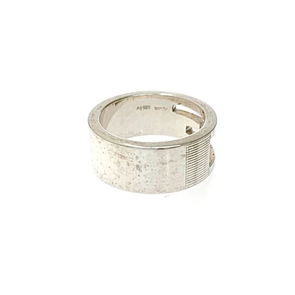 172205 4 Gucci Silver G Ring Womens 925 Engraved