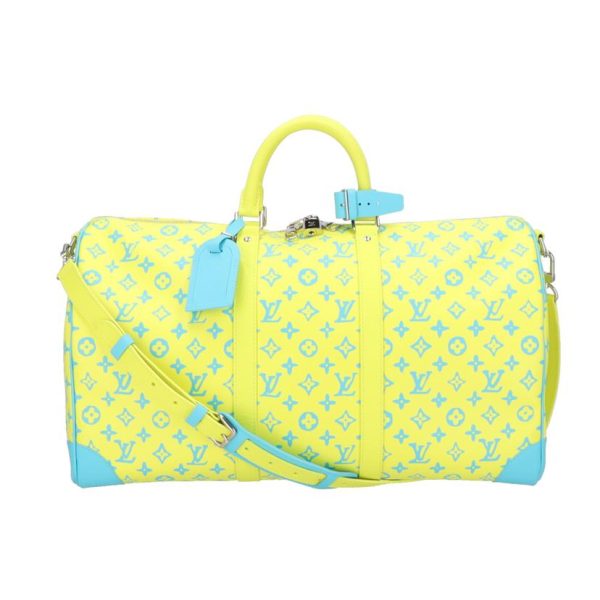 17246 1 Louis Vuitton Keepall Bandouliere 50 Monogram Handbag Yellow