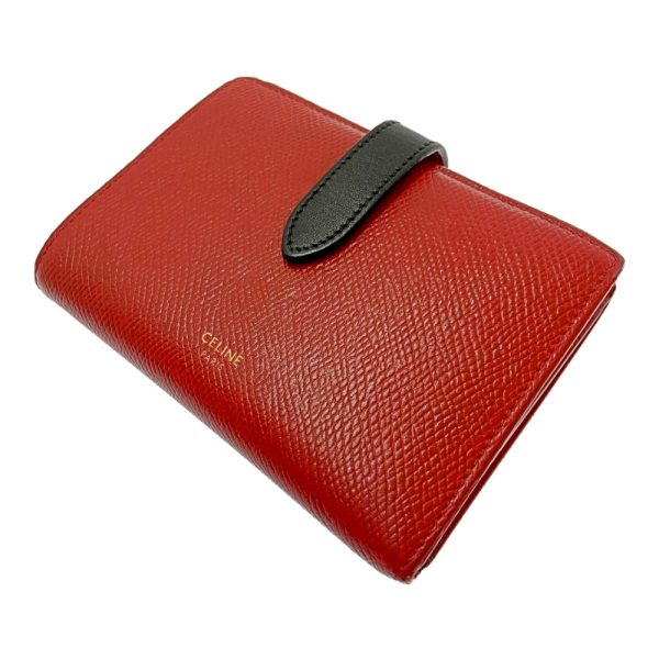 172711 3 Celine Leather Medium Strap Wallet Bifold Wallet