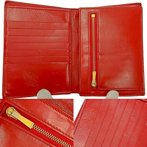 172711 7 Celine Leather Medium Strap Wallet Bifold Wallet