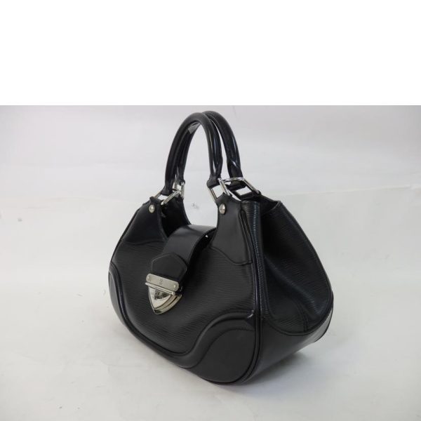 17281 3 Louis Vuitton Sac Montaigne Epi Noir Hand Bag Black