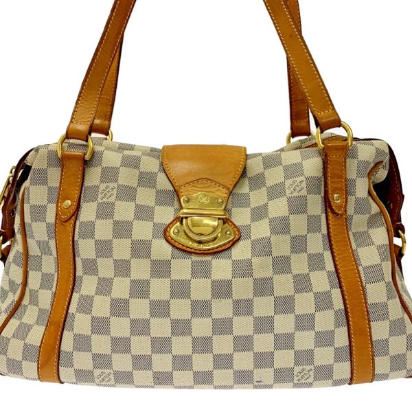 172844 4 Louis Vuitton Damier Azur Streza PM Shoulder Bag Beige