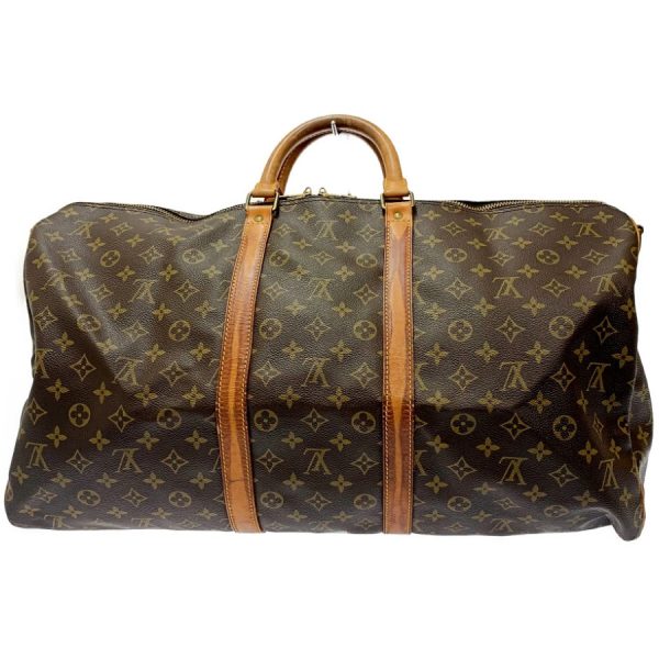 172894 1 Louis Vuitton Monogram Keepall 55 Bandouliere Boston Bag Brown