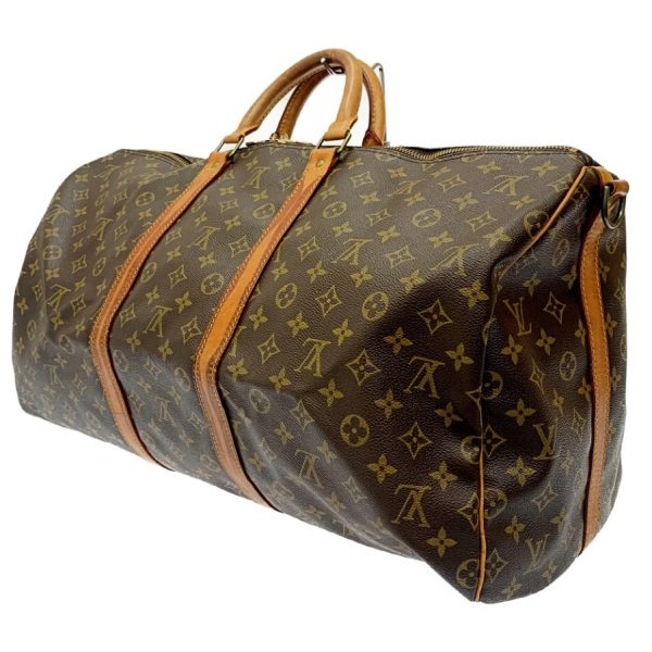 172894 3 Louis Vuitton Monogram Keepall 55 Bandouliere Boston Bag Brown