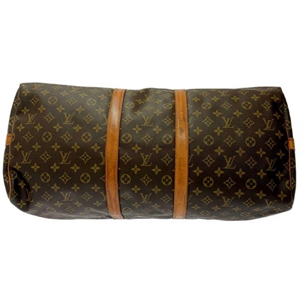 172894 5 Louis Vuitton Monogram Keepall 55 Bandouliere Boston Bag Brown