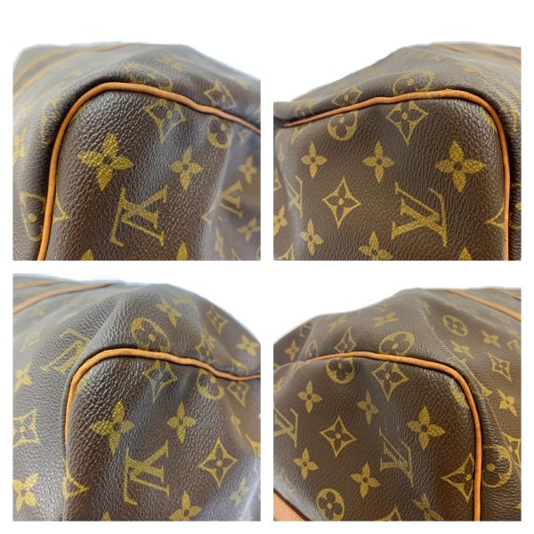 172894 6 Louis Vuitton Monogram Keepall 55 Bandouliere Boston Bag Brown