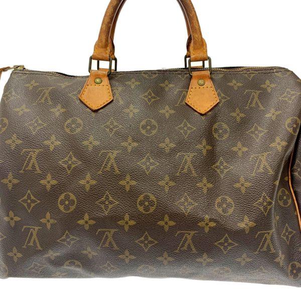 172895 4 Louis Vuitton Monogram Speedy 35 Boston Bag Brown