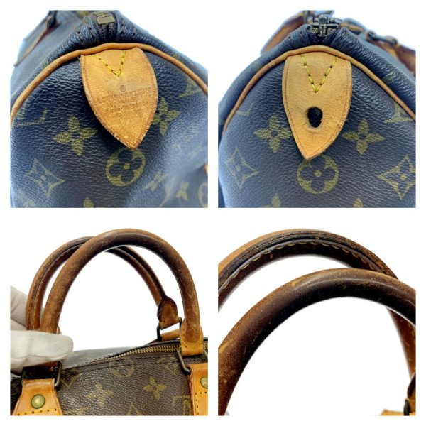 172895 8 Louis Vuitton Monogram Speedy 35 Boston Bag Brown