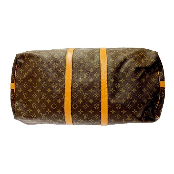 172898 5 Louis Vuitton Monogram Keepall Bandouliere 55 Boston Bag Brown