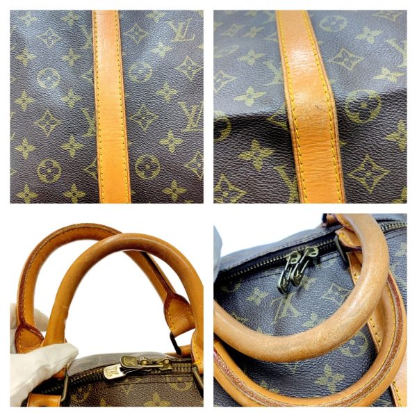 172898 8 Louis Vuitton Monogram Keepall Bandouliere 55 Boston Bag Brown