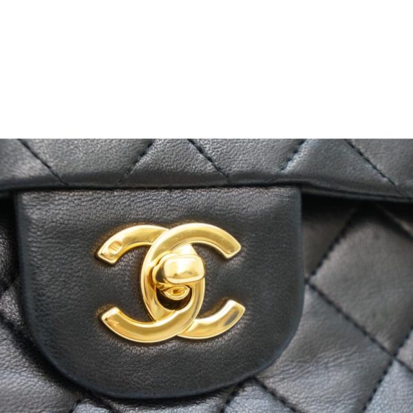 17315 11 Chanel Matelasse W Flap Chain Shoulder Bag Black