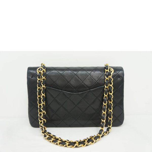 17315 2 Chanel Matelasse W Flap Chain Shoulder Bag Black