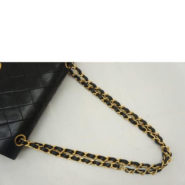 17315 4 Chanel Matelasse W Flap Chain Shoulder Bag Black