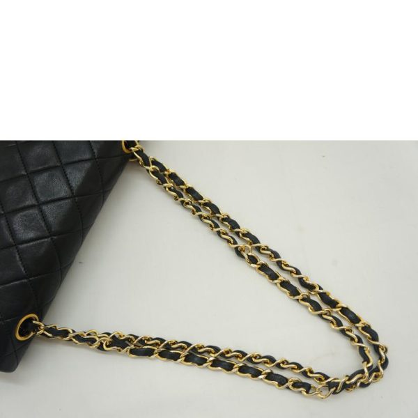 17322 4 Chanel Matelasse W Flap Chain Shoulder Bag Black