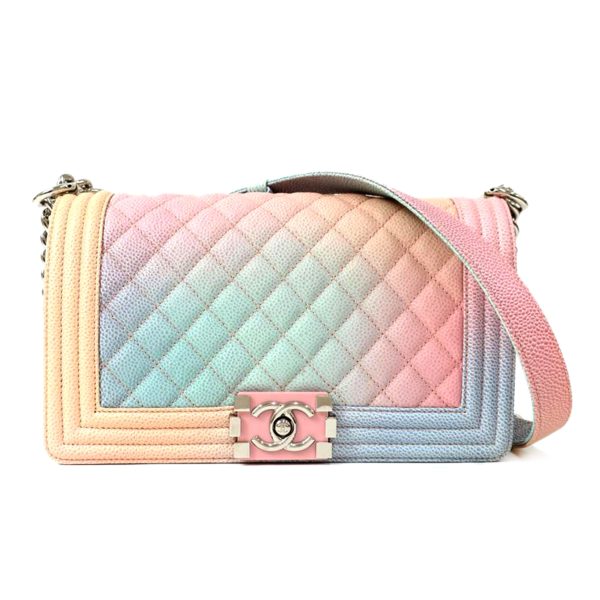 17324 1 Chanel Boy Chanel Chain Shoulder Bag Pastel