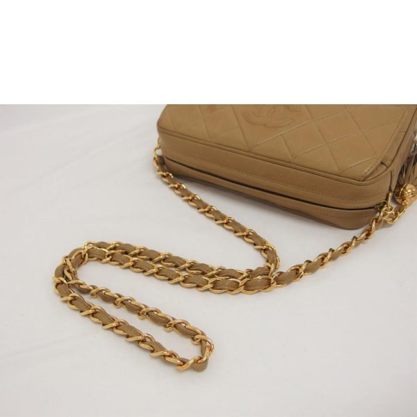 17425 4 Chanel Matelasse Lambskin Chain Shoulder Bag Beige