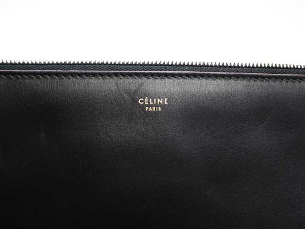 1747 Celine Trio Leather Shoulder Bag Black