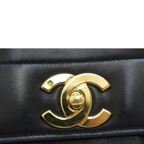 17520 9 Chanel Mademoiselle Lambskin Handbag Bag Black