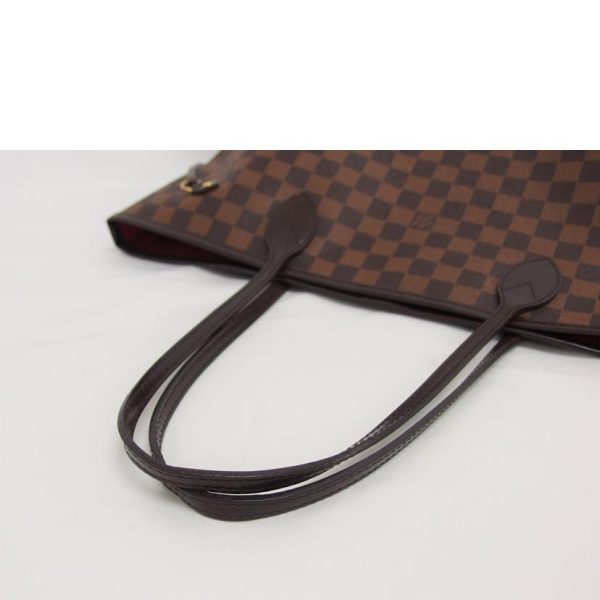 17524 4 Louis Vuitton Neverfull MM Bag Damier Ebene Brown