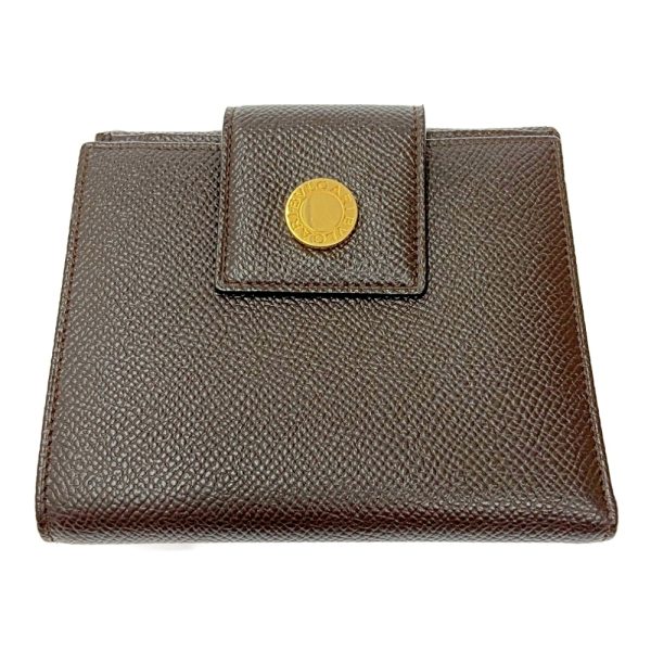 175253 2 Bvlgari Grain Leather Bifold Wallet Brown