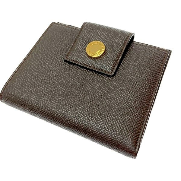 175253 3 Bvlgari Grain Leather Bifold Wallet Brown