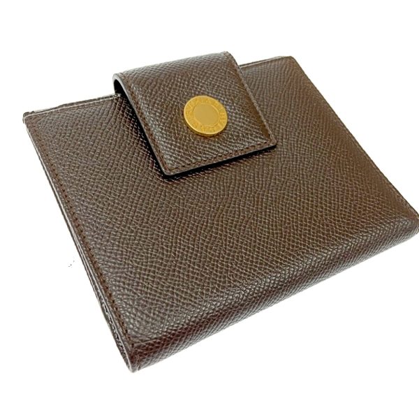 175253 4 Bvlgari Grain Leather Bifold Wallet Brown