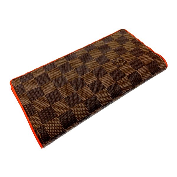 175389 4 Louis Vuitton Damier Portefeuille Brother Long Wallet Brown