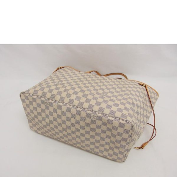 17579 3 Louis Vuitton Neverfull GM Bag Damier Azur White