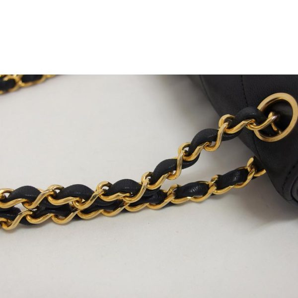 17630 9 Chanel Lambskin Chain Shoulder Bag Black