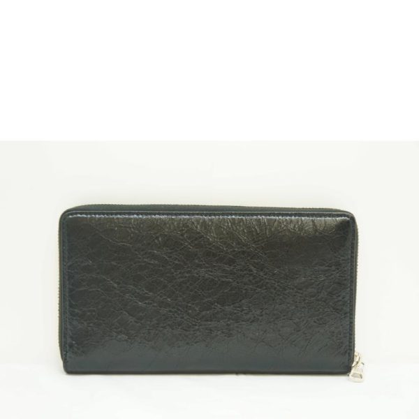 17647 2 Balenciaga Round Zip Wallet Black