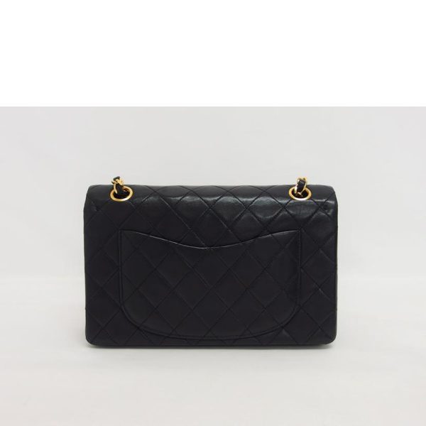 17692 2 Chanel Matelasse W Flap Chain Shoulder Bag Lambskin Black