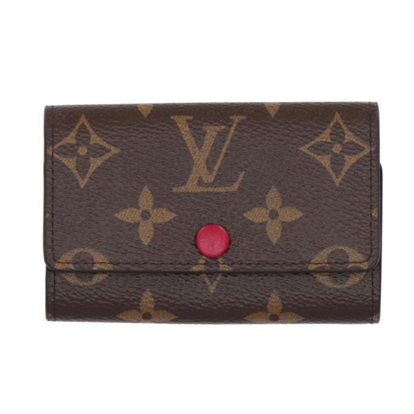 17739 1 Louis Vuitton Multicle 6 Monogram Fuchsia Key Case