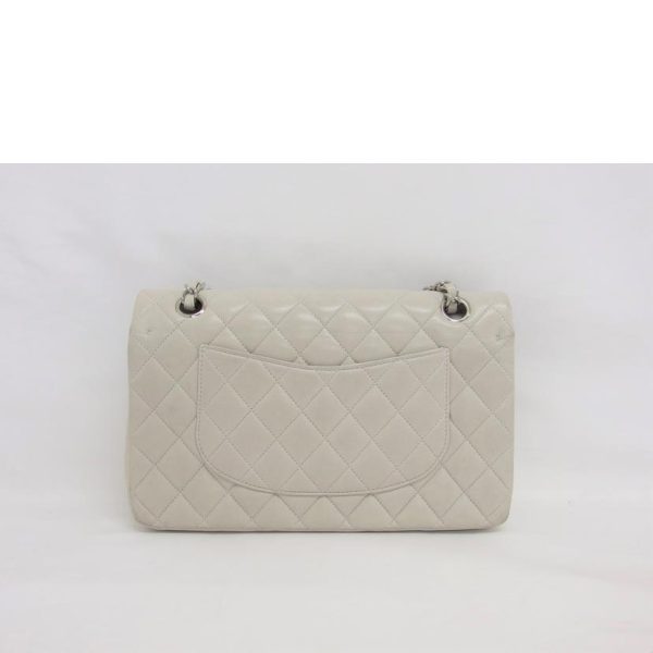 17753 2 Chanel Matelasse 25W Flap Chain Shoulder Bag Lambskin Light Gray