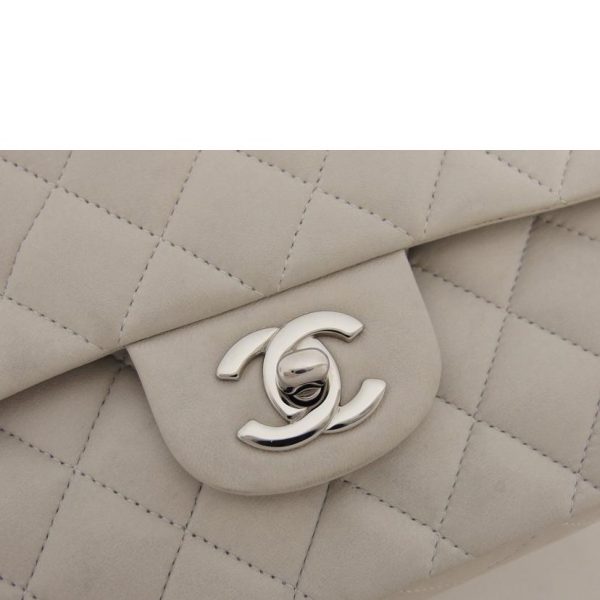 17753 5 Chanel Matelasse 25W Flap Chain Shoulder Bag Lambskin Light Gray