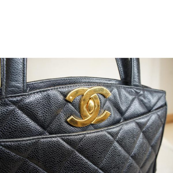 17755 7 Chanel Deca Coco Mark Caviar Skin Handbag