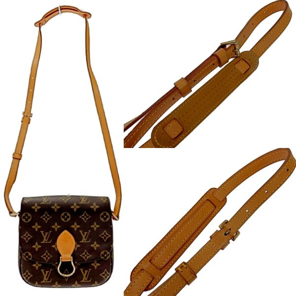 177607 8 Louis Vuitton Monogram Saint Cloud MM Shoulder Bag Brown