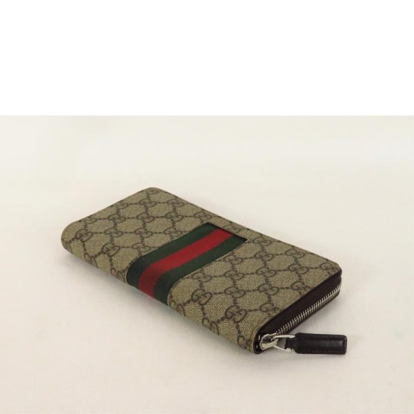 17777 3 Gucci GG Supreme New Web Sherry Line Long Wallet