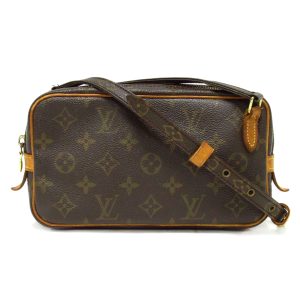 17794 1 Louis Vuitton Flower Hobo Shoulder Bag Monogram Canvas Leather Brown