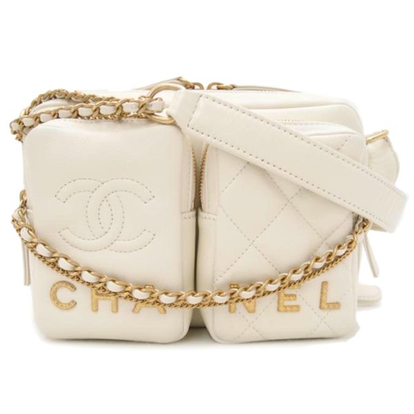 17833 1 Chanel Small Camera Shoulder Bag White