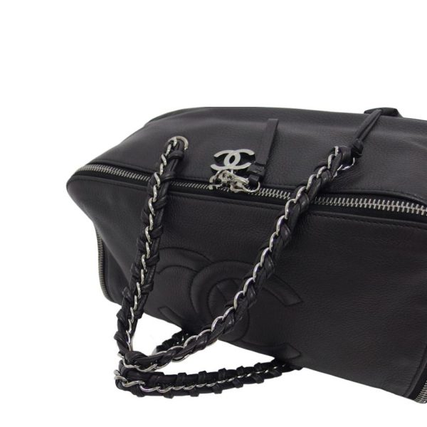 17845 4 Chanel Cocomark Leather Mini Boston Bag Black