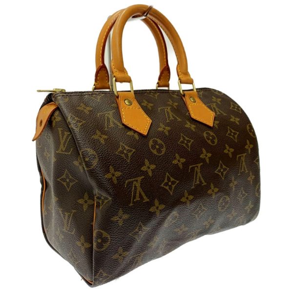 178455 2 Louis Vuitton Monogram Speedy 25 Boston Bag Brown